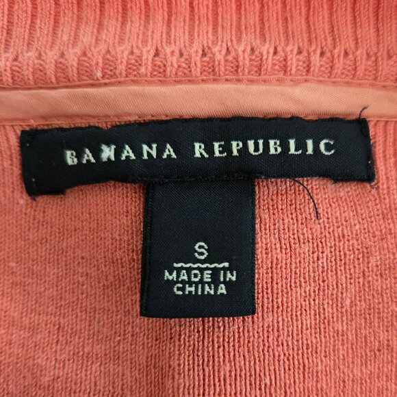 Banana Republic Womens Coral Button-Front Silk Blend Cardigan Sweater - Picture 6 of 7